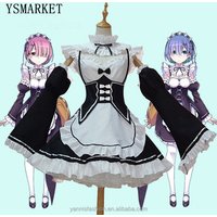 Re zero Ram Rem Maid Servant Dress Cosplay Costume