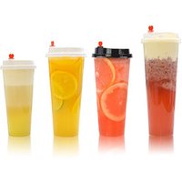 Custom MOQ 5000pcs 13/18/21/25oz plastic dessert cups/Injection Plastic juice disposable coffee cups Milk Tea Beverage clear Cup