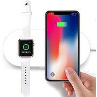 Hot selling 2 in 1 wireless charger 10W Qi wireless charger fast charging wireless charger pad stand for Iphone apple watch