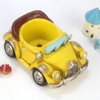 Roogo resin retro car statue mini flower pots