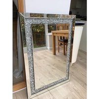 Large Crushed Diamond Rectangle Wall Mirror
