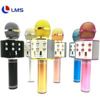 Amazon High Quality Home Party USB wireless WS 858 Mic KTV Karaoke Handheld Wireless Microphone bluetooth speaker for phone