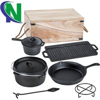 outdoor cast iron cookware 7 pieces dutch oven sets