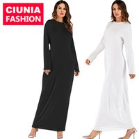 Elastic O Neck Bodycon Muslim Dress