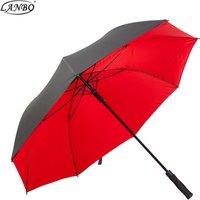 auto advertising bright red simple golf umbrella with customizing logo printing