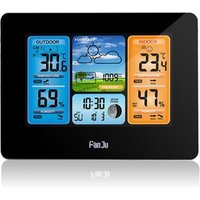 FanJu FJ3373W Digital Weather Station Alarm Clock Weather Forecast MAX/MIN Temperature Humidity Daily Alarm Snooze Func Calendar