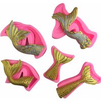 sugarcraft fondant mould 3D Mermaid Tail Silicone Mold Cake Decorating Mold