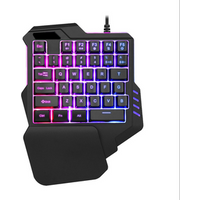One-Handed Keyboard Left Hand 7 Light LED Mini Keyboard Gaming Keyboard