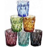 Diamond Colourful Glass Highball Cup Set