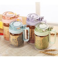 Hot sale coconut oil glass bottle vinegar and olive oil dispenser with handle