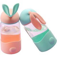 Best Selling Products Creative Cartoon Insulation Vacuum Flask Heat Resistant Glass 340ml Rabbit Ears Children Water Bottle
