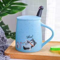Cute Animal Ceramic Mug Lid Spoon