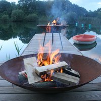 Wood burning 60-150cm corten steel metal fire bowl outdoor