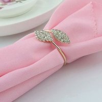 Fashion Gold Plated Crystal Rhinestone Napkin Ring For Table Decoration