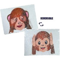 Reversible Sequin Cartoon Monkey Patch Clothing