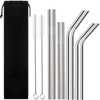 Reusable Metal Drinking Straws Tumblers Smoothies