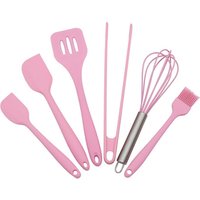 Amazon top seller 2018 Silicone Kitchen Utensil Cooking Pink Cute Utensil Set Heat Resistant Baking 6 Pieces wholesaler market