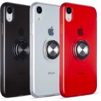 Saiboro 2019 Cellphone Car Magnetic Transparent Case For Apple iPhones Clear Case Back Cover With Rotatable Ring Kickstand