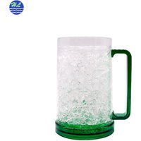 Hot product 16oz cheap plastic Double Wall Gel Frosty Freezer Mugs for beer