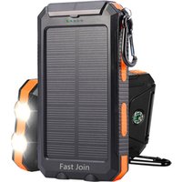 2019 new product waterproof solar sunpower slim outdoor power banks charger portable power bank 10000mah with Dual USB LED Light