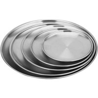Best Selling Products Tableware 201 Stainless Steel Silver Round Shape Multiple Size Snacks Salad Dish Candy Plate Fruits Tray