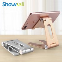 Folding double axis adjustment desktop aluminum alloy gold metal phone holder stand adjustable mobile base