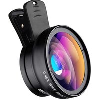 APEXEL 2 in 1 Professional HD 37mm 0.45X Super Wide Angle + 12.5X Macro Lens for iPhone Samsung Mobile Phone Camera Lens Kit