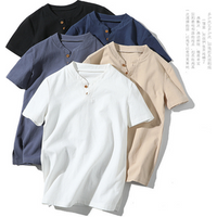 Cotton Linen Blend Short Sleeve T Shirt