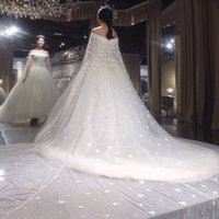 Off Shoulder Long Trailing Bridal Gown WD6115