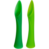 YDS 100% Food Grade Bamboo Shaped Silicone Training Spoon Soft -Tip Baby Spoons For Baby