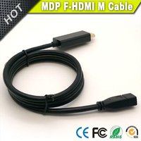 Customized Golden Mini Displayport female to HDMI male adapter cable in black