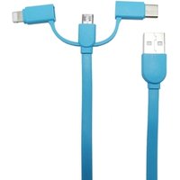 Wholesale dual port usb charger cable 3 in 1 multi use mobile phone tablet charging sync data cable line