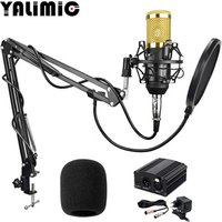 Condenser Microphone bm 800 Audio Studio Vocal Recording Mic KTV Karaoke + 48V DC Phantom Power Supply