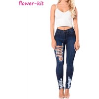 Women's High Waist Ripped Skinny Denim Jeans