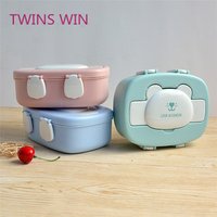 2019 Top Selling Wholesales children Food Storage animal shaped folding colorful plastic lunch box for kids compartment 022