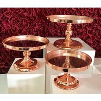 Iangel new wedding supplies round metal gold wedding cake stands set for wedding cakes