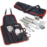 Stainless Steel Barbecue Tools Apron bbq set with Soft Plastic Tool Handle