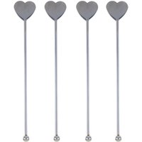 Heart Shaped Personalized Stainless Steel Swizzle Sticks Custom Metal Coffee Stirrer