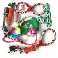 WK101 Cotton Rope Dog Toy set 10 Pack, Ball Rope and Chew Toys