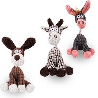 Attractive Durable Cow Dog Donkey Plush Sound Fluffy White Dog Toy