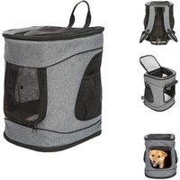 Pet Carrier Backpack with 4 Sides Mesh Window for Small Dogs Cats Puppies, Comfort Soft-side Fleece Mat 2 Storage Bags Outdoor