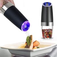 Gravity Battery Operated manual electric Pepper Mill automatic salt and pepper grinder set with Blue LED Light