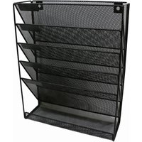 Wall Mounted 6-Pocket Metal Mesh File Organiser