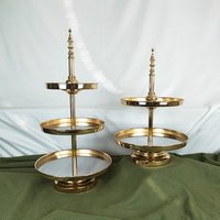 electroplate 2 3 Tiered Decoration cupcake stand Gold Silver mirror Cake Stand wedding