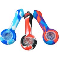 BEYOU silicone smoking pipe glass bowl multi-color free sample tobacco weed pipes smoking accessories