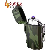 Cheap wholesale lighters electric usb rechargeable lighter outdoor waterproof with LED flashlight