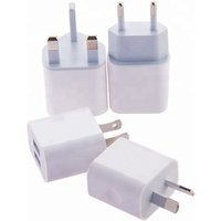 Amazon Hot Sale White Color EU US UK AU Type Double Port Power Adapter 5V 2A Usb Wall Charger For iPhone Android Phones