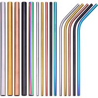 Eco Friendly Reusable Straw 304 Stainless Steel Smoothies Drinking Straws Bag Metal Straw with Cleaner Brush For Mugs 20/30oz