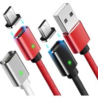 New design 3 in 1 USB Cable Magnetic Charging Data Mobile Phone Cables with Side Light Led