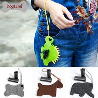 Cute Felt Animal Design Dog Poop Bag Dispenser Wholesale Dog Poo Pet Waster Bag Dispenser